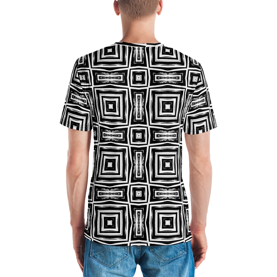 Abstract Monochrome Repeating Pattern Men's Crewneck T Shirt product image (6)