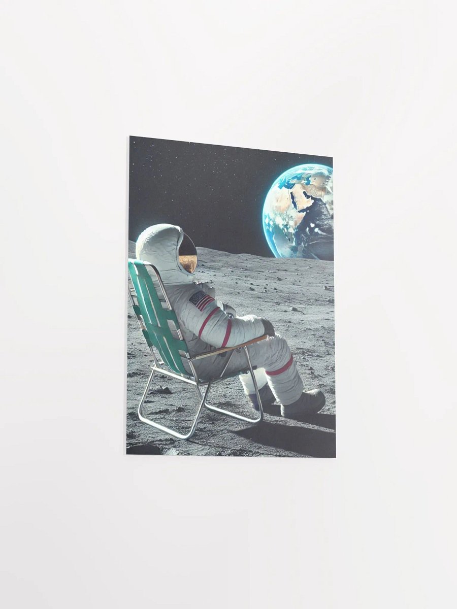 Relaxing Astronaut Moon Poster – Cosmic Escape Art Print product image (16)