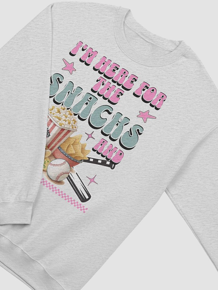 Im Here For The Snacks And Baseball Playful Crewneck Sweatshirt product image (2)