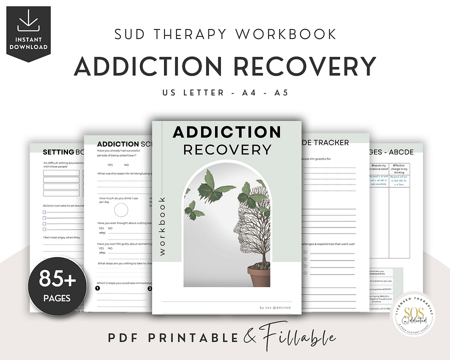 Addiction Recovery Workbook and Sobriety Journal - DIGITAL product image (1)