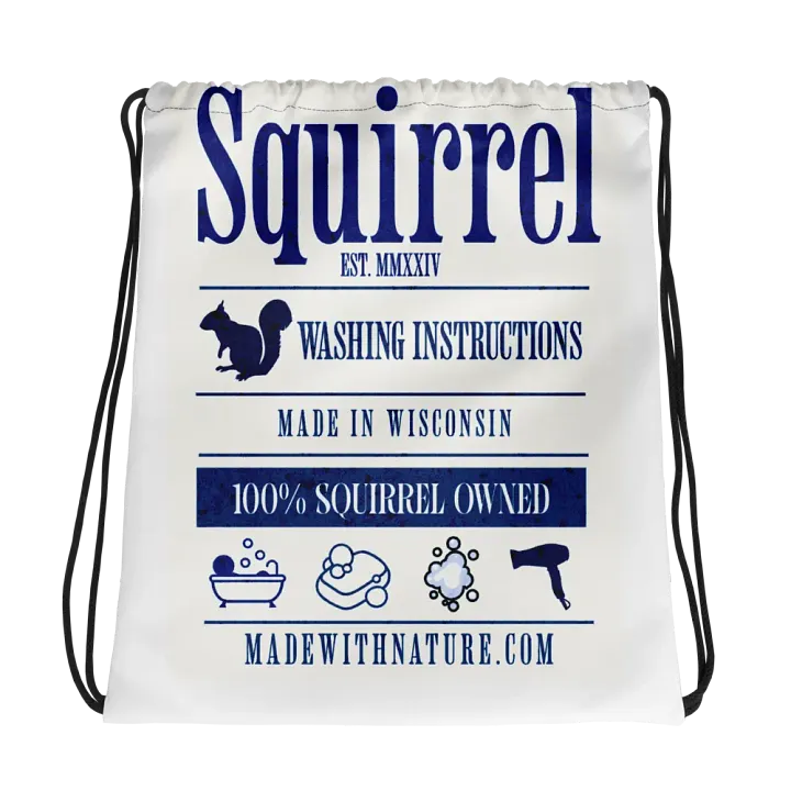 Squirrel washing instructions, Drawstring Bag product image (1)