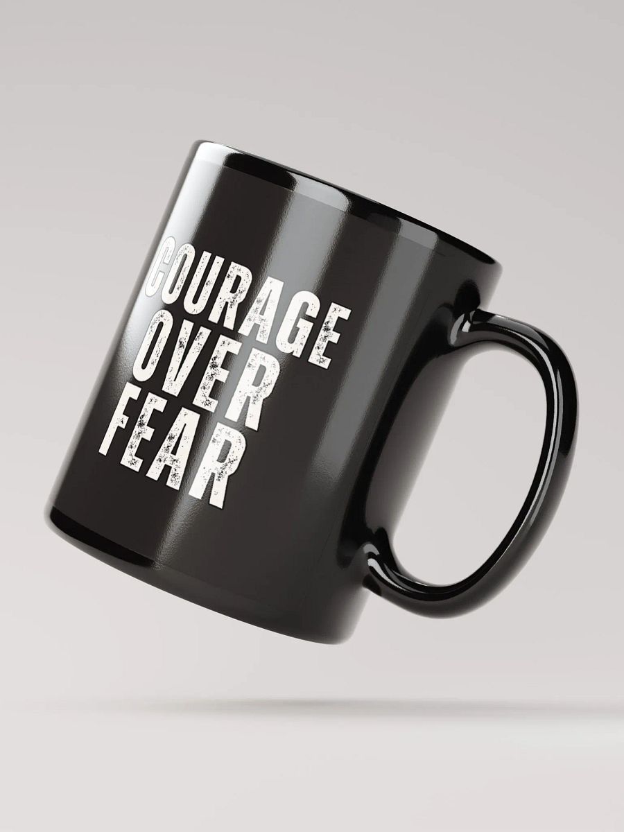 Courage Over Fear Black Glossy Mug product image (4)