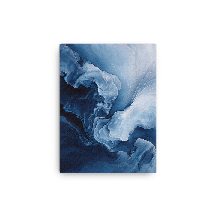 Frozen Waves – Abstract Fluid Design in Deep Blue and Ice White product image (13)