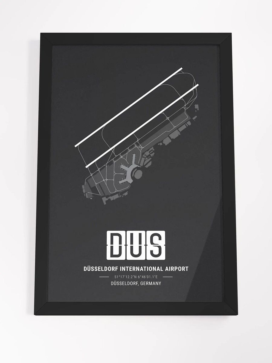 Framed Airport DUS Premium Map On Matt Paper product image (4)