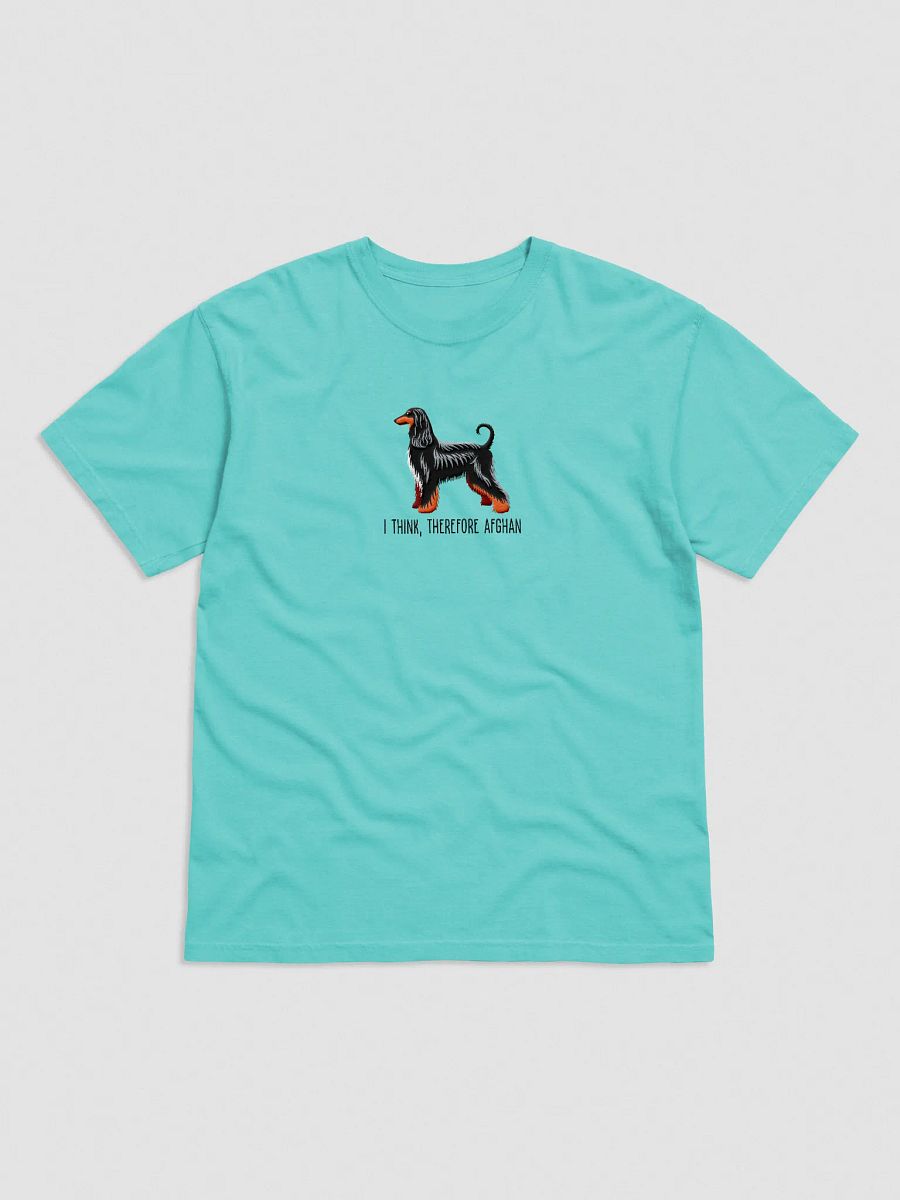 I Think, Therefore Afghan T-Shirt(Embroidered) of an Afghan Hound(Black & Tan) product image (17)