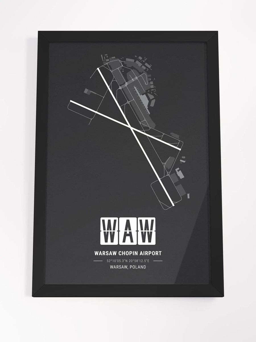 Framed Airport WAW Premium Map On Matt Paper product image (4)