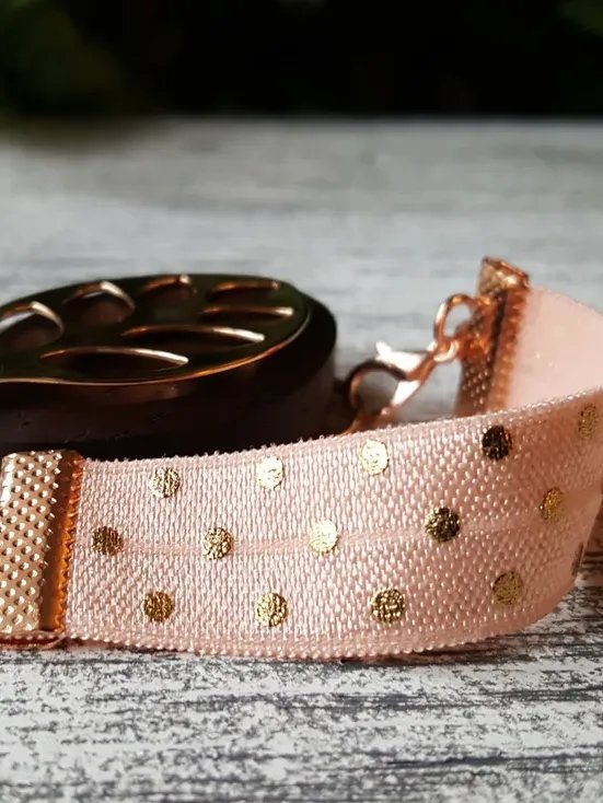 Pink Polka Elastic Bracelet | Handmade Accessory for Bellabeat Leaf Urban & Ivy product image (1)