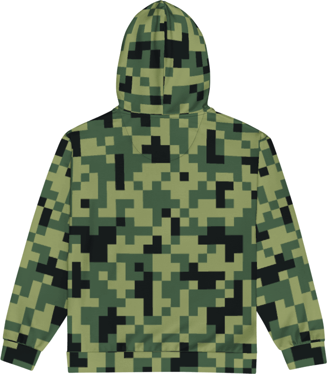 Military Green Camouflage Pixels Camo Pattern Unisex Zip Hoodie product image (4)