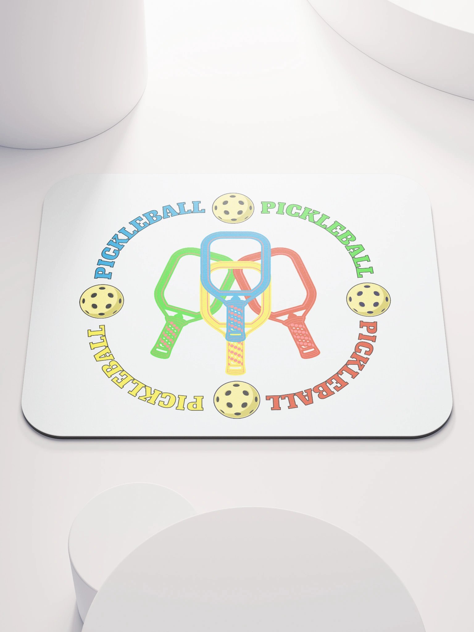 Pickleball Four Circle Colors Paradise Mouse Pad product image (2)