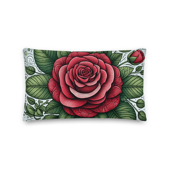 Elegant Rose Garden Premium Pillow | AI Design flower product image (2)