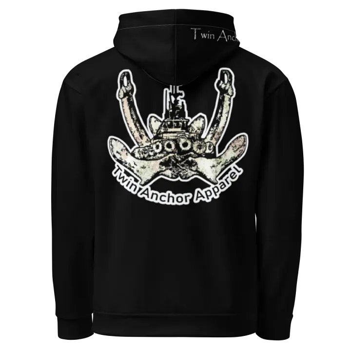Black Twin Anchor Logo Hoodie product image (1)