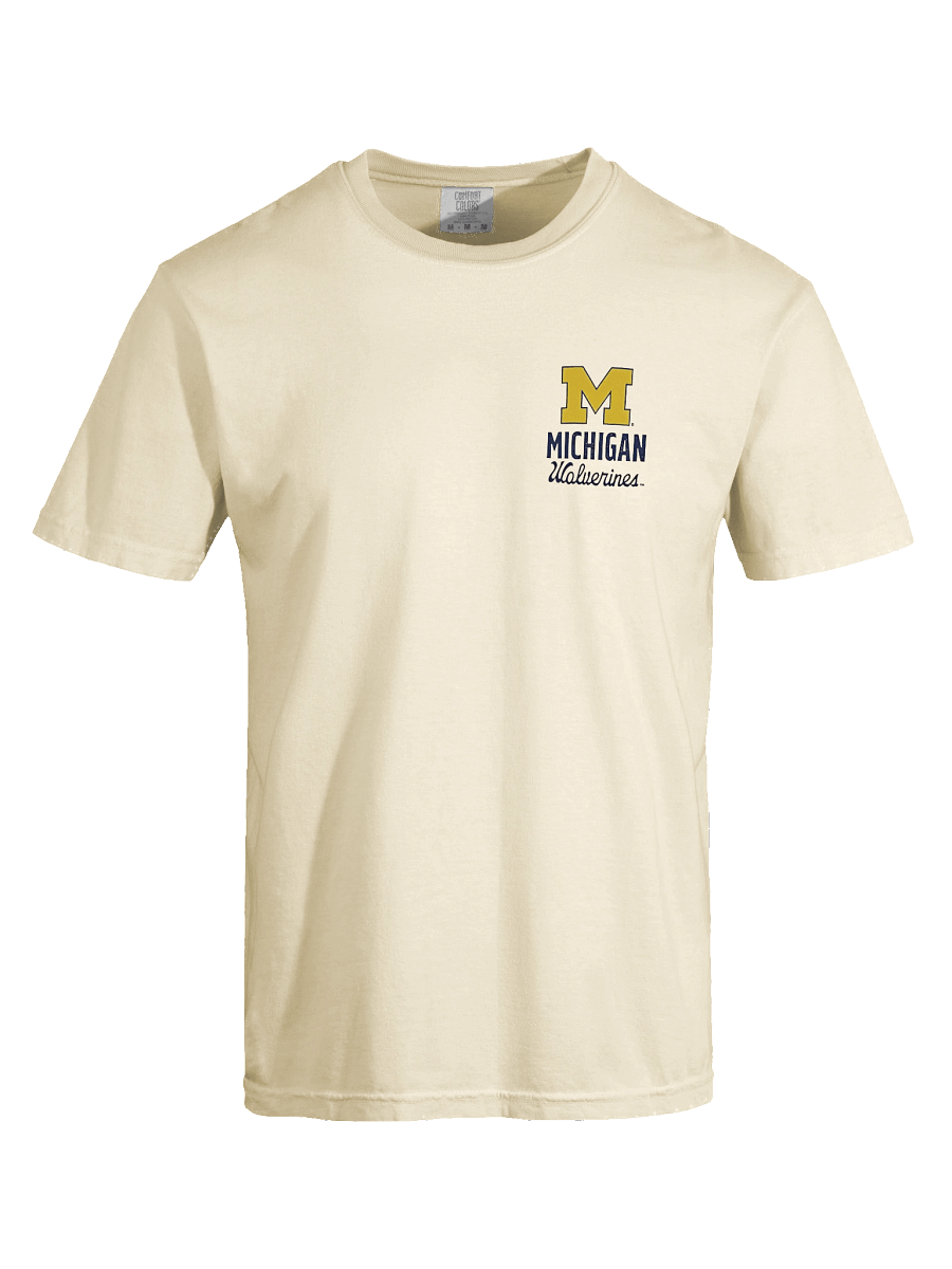Men's Cream Michigan Wolverines Comfort Colors Mascot Overlay T-Shirt product image (7)
