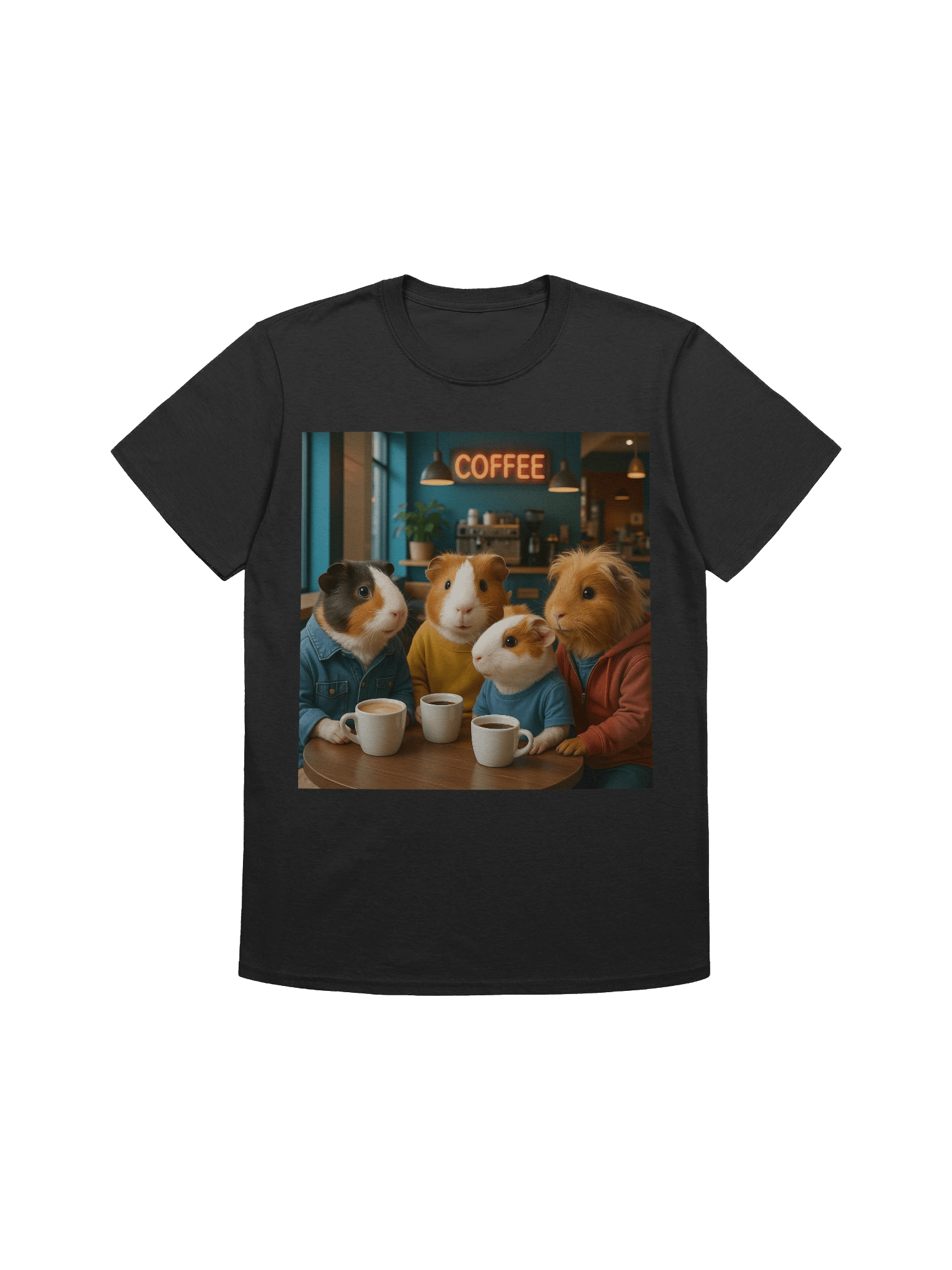 Cozy Cafe Crew Guinea Pig T-Shirt product image (1)