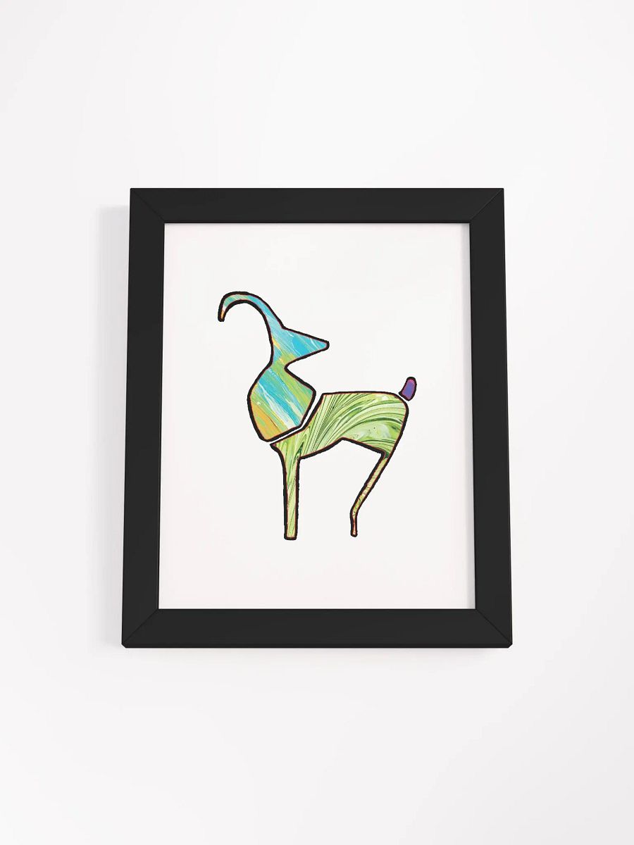 African Art Colorful Animal Silhouette Burst Framed Poster product image (2)