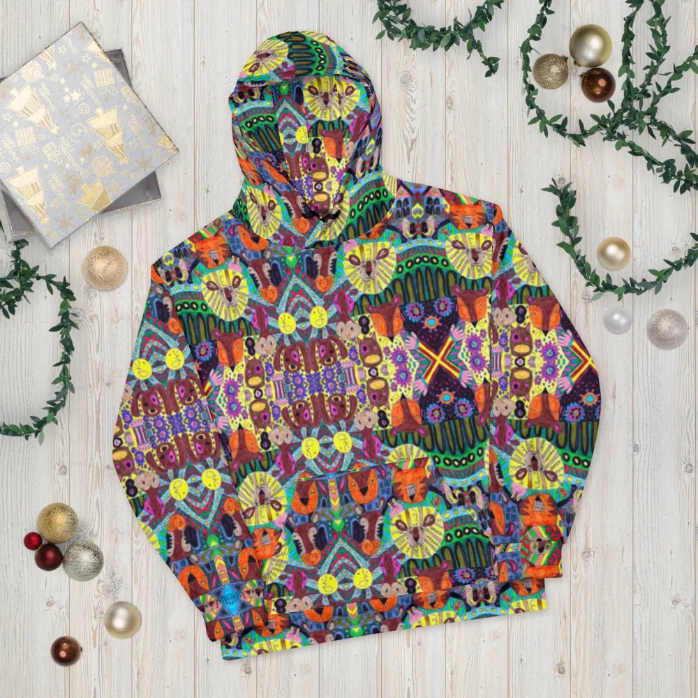 Abstract Doodle Animals Unisex Pull Over Hoodie product image (10)