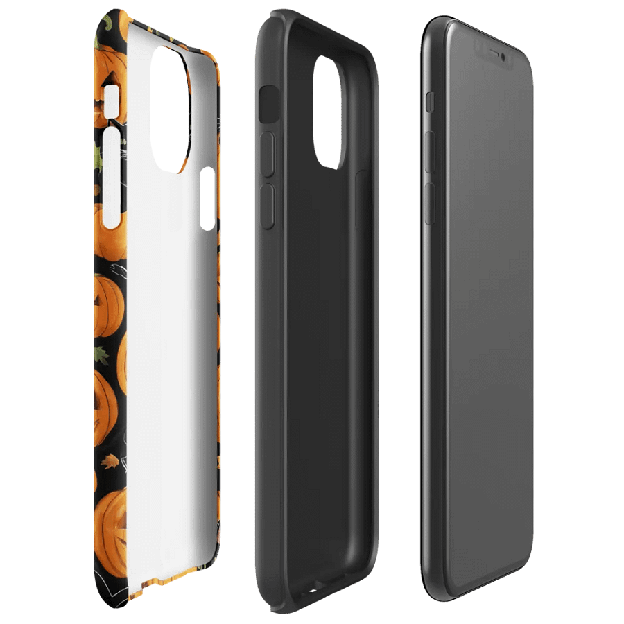 Haunted Whimsy: Pumpkin & Cat Face iPhone Case product image (36)