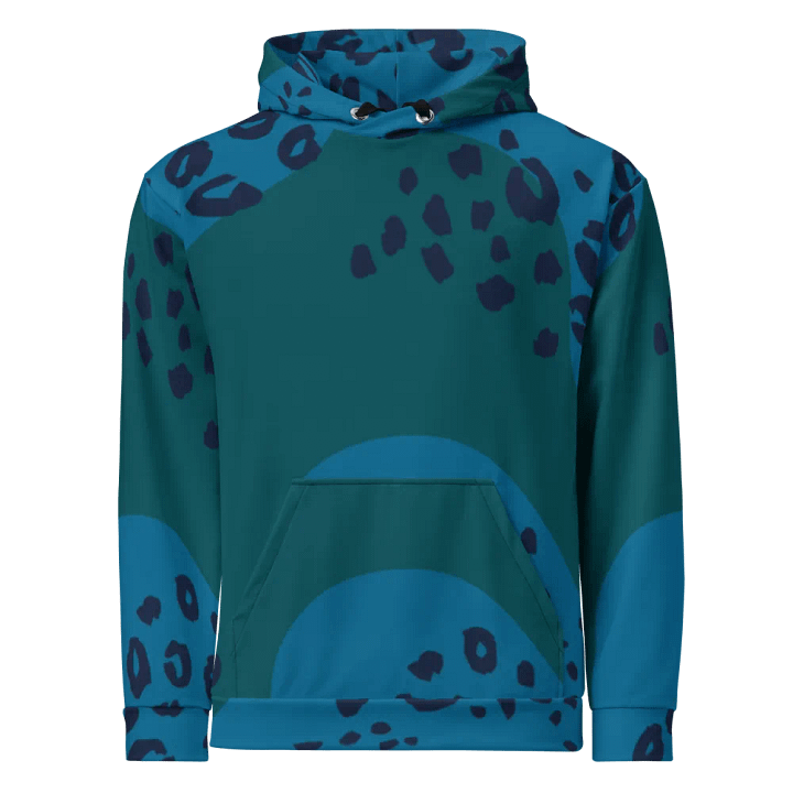 Teal Leopard Abstract Recycled Hoodie product image (1)