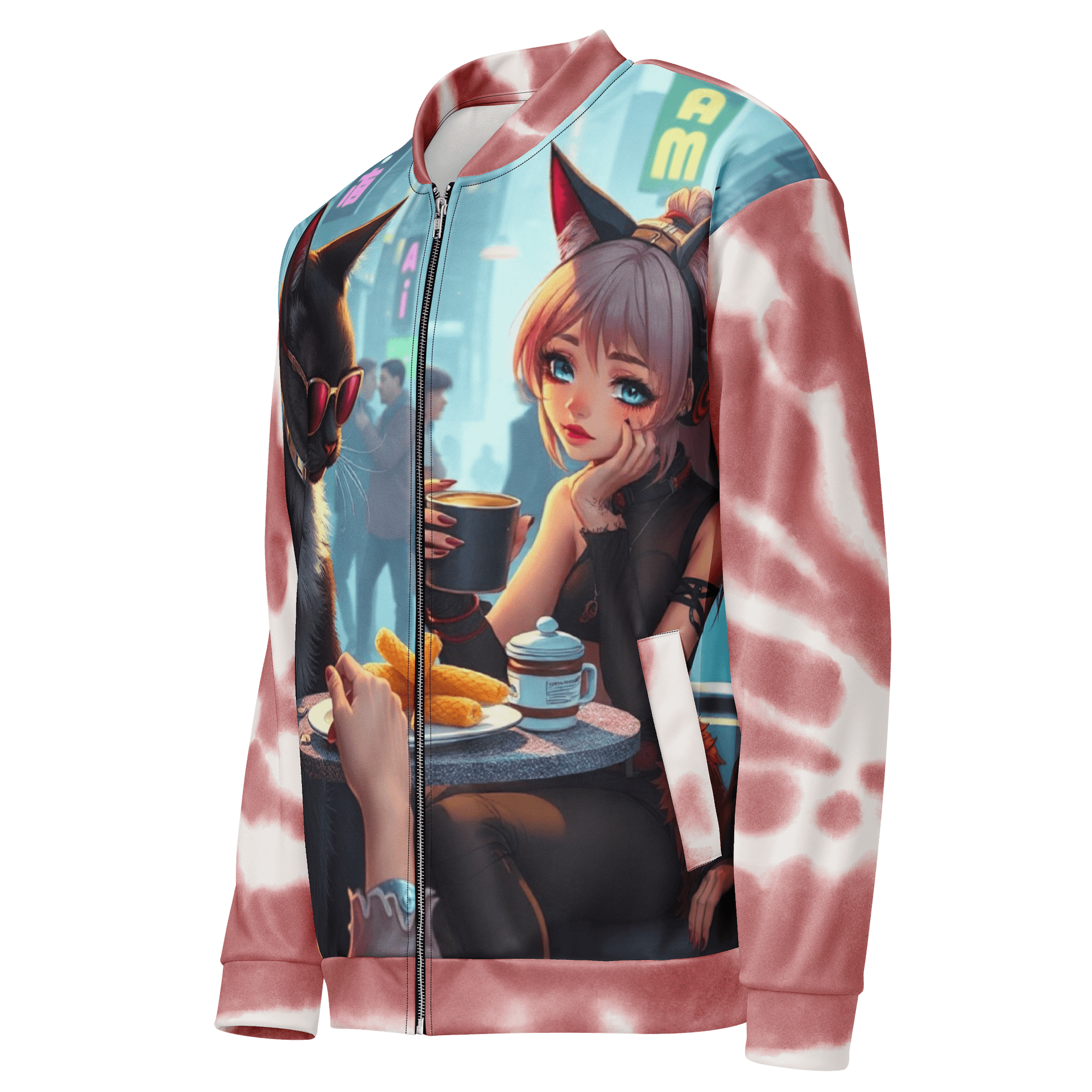 Bomber Jacket-Neon Night: Goth & Cosplay Café Vibes product image (3)