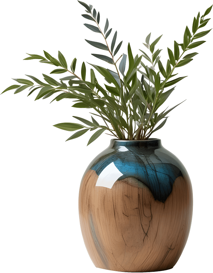 Celestial Grace – Boho Chic Vase with plant PNG product image (1)