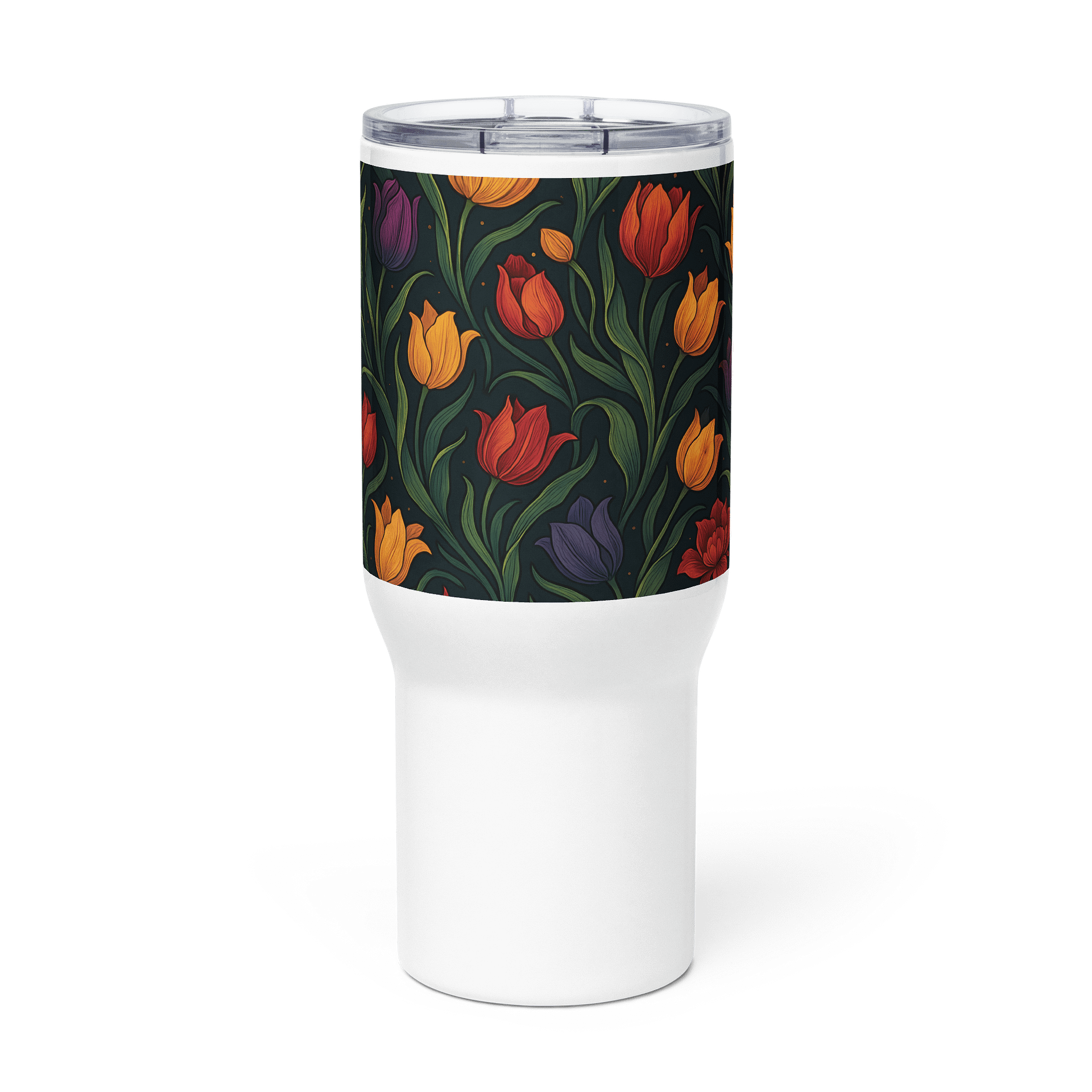 Tulip Coffee Tumbler – 20oz Insulated Floral Mug with Pink and Yellow Tulip Design for Kitchen, Travel & Coffee Lovers product image (3)