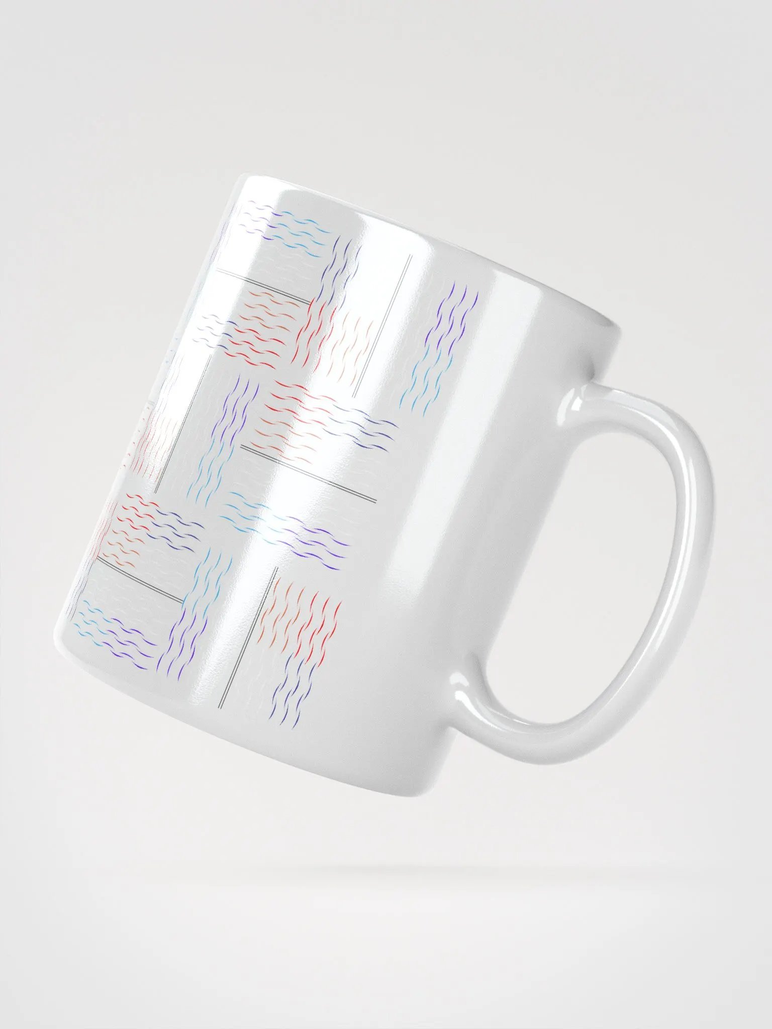 Colorful Squiggley Lines Artistic Design White Mug product image (10)