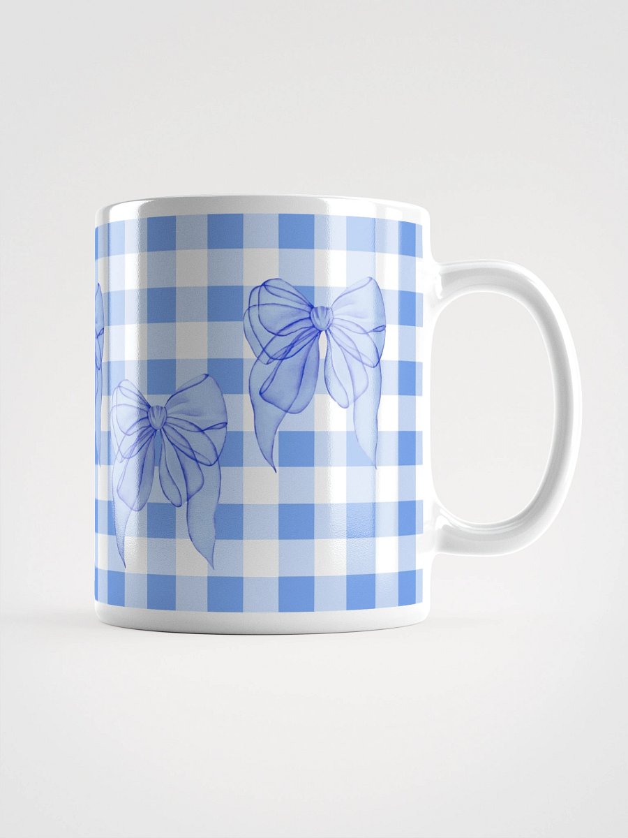 Mug Blanc Vichy Revisité - Bleu Ciel - Cadeau Style Chic et Poétique product image (1)