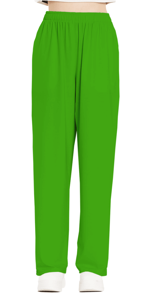 Plain Color Kelly Green Wide-Leg Pants product image (2)