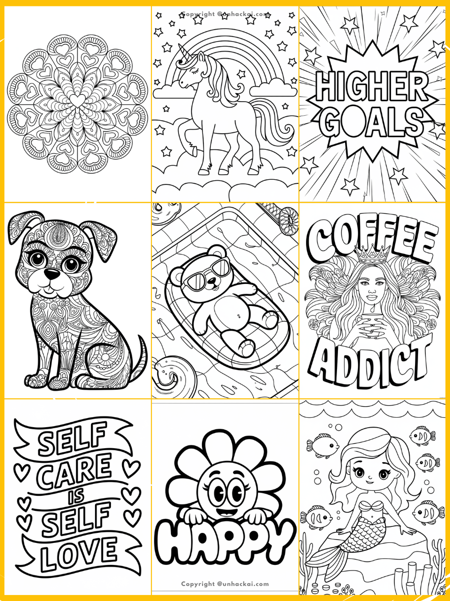 120+ Ideogram AI Coloring Book Prompts and Sub-Niches product image (2)
