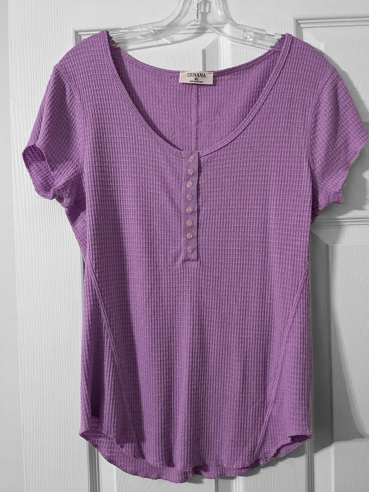 XL Casual Purple Short Sleeve Top product image (1)
