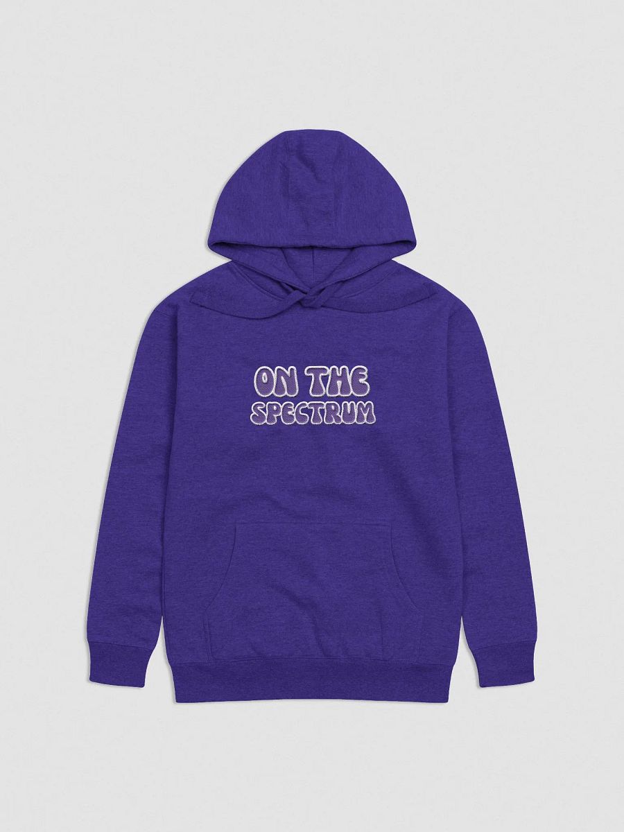 ON THE SPECTRUM lined design (lg., white and purple) embroidered heavyweight hoodie product image (21)