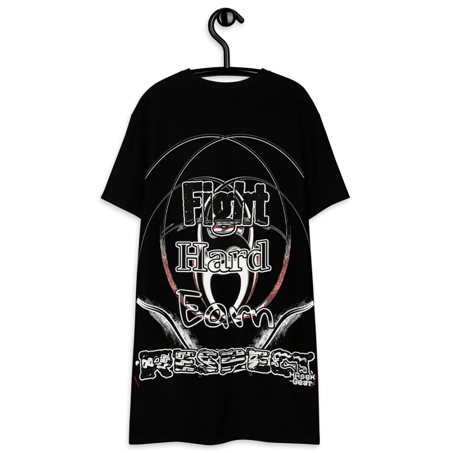 Fight Hard Earn Respect - Black - T-Shirt Dress product image (9)