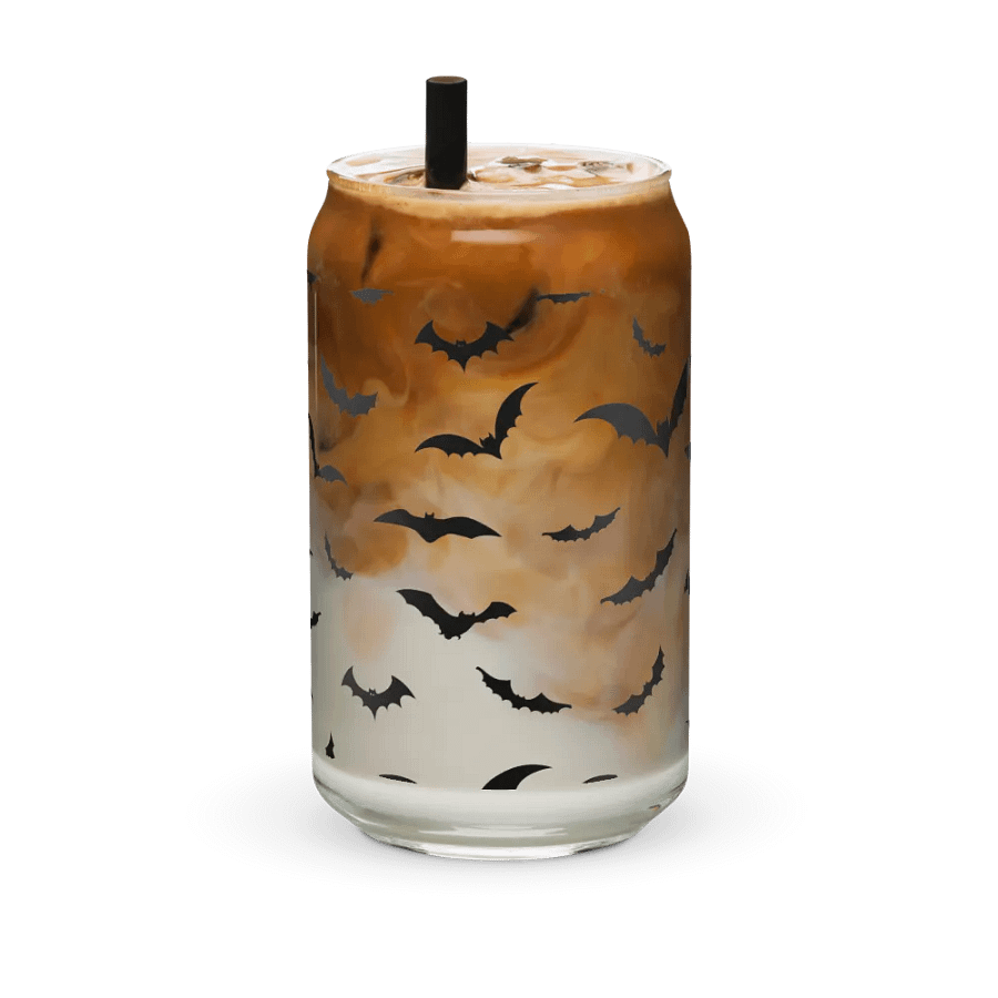 Halloween Bat Print Glass Cup product image (36)