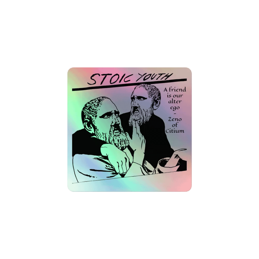 Stoic Youth Zeno of Citium quote Kiss-Cut Holographic Sticker product image (1)