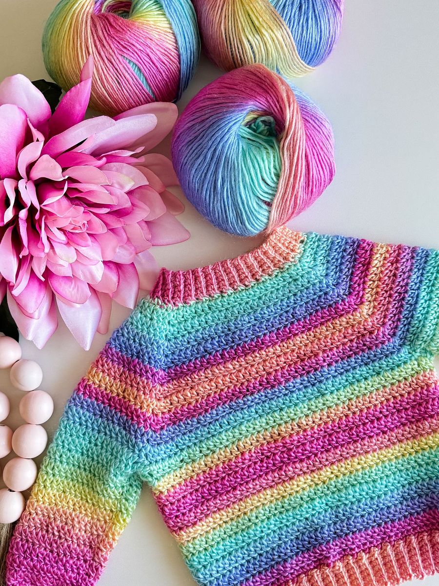 Athabasca Falls Children's Pullover Crochet Pattern product image (10)