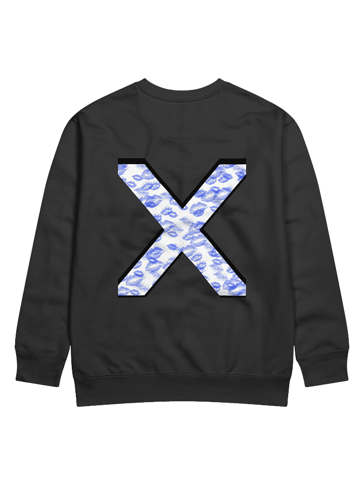 White X Blue Lipstick Kisses | Crewneck product image (1)