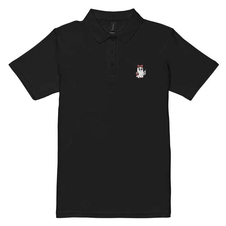 Stylish Ghost Embroidered Semi-Fitted Women's Cotton Polo Shirt product image (1)