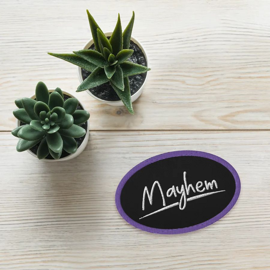 Mayhem Embroidered Patch (Oval) product image (3)