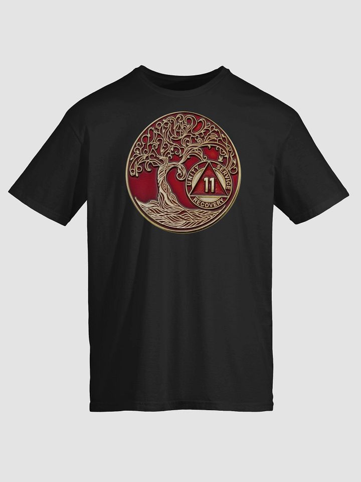 Twisted Tree of Life 11th Year Sobriety Red Medallion T-Shirt product image (1)
