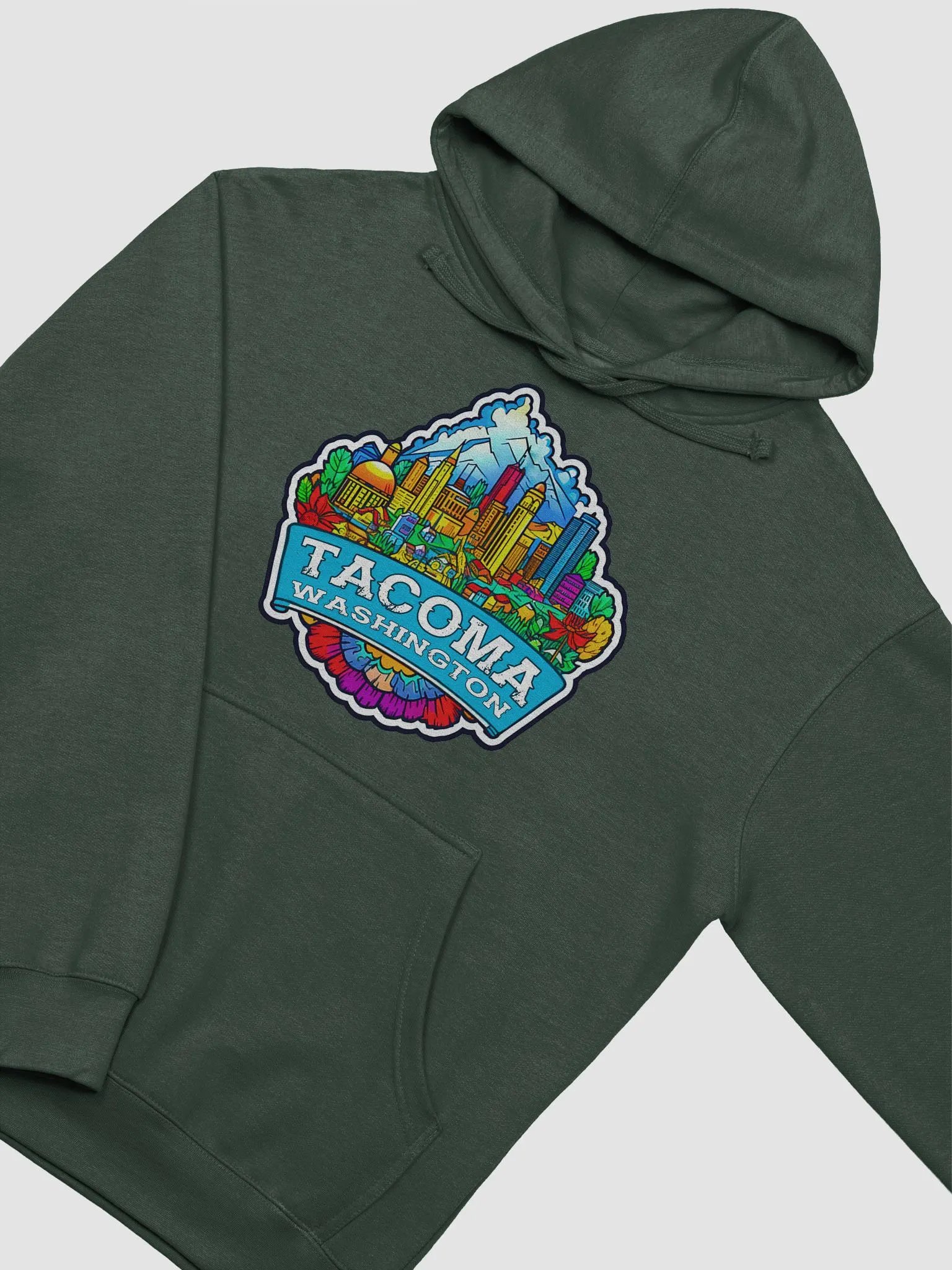 Tacoma Washington - PNW Vibes Cityscape Hoodie product image (9)