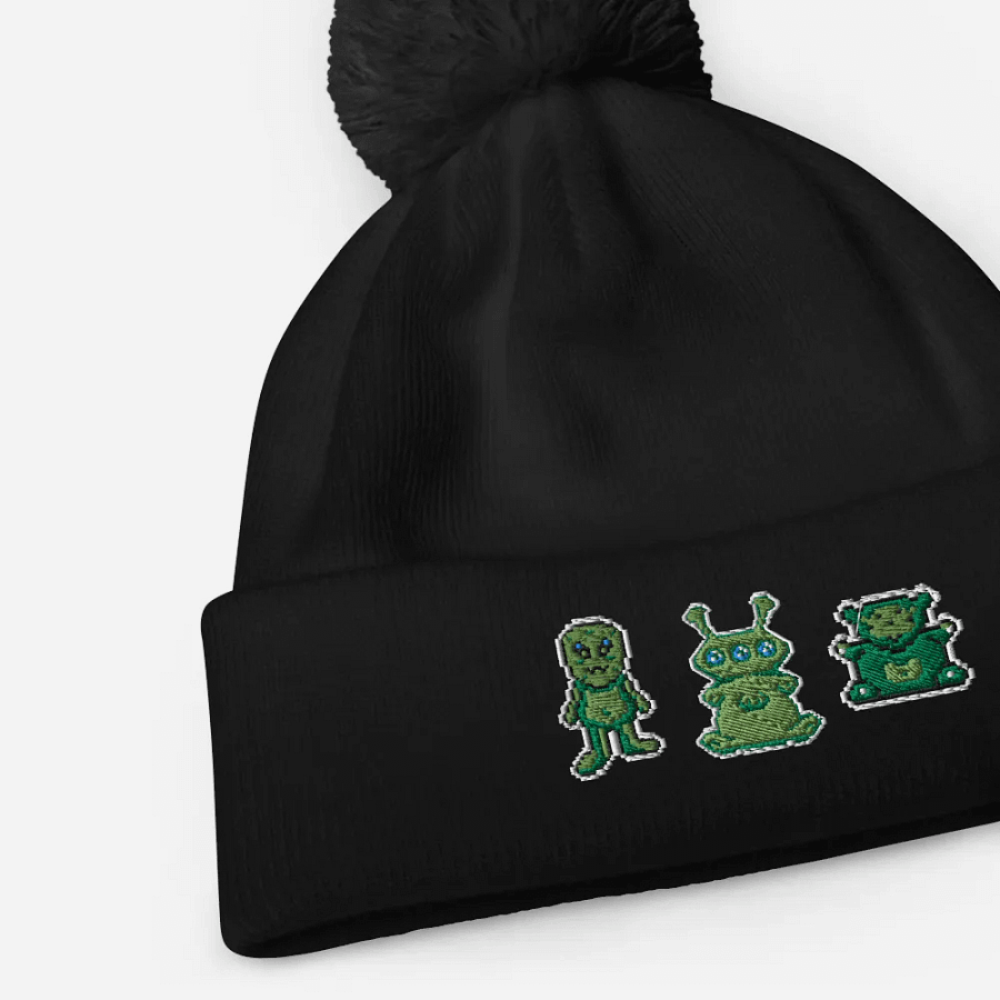 Pixel Aliens pompom beanie product image (3)