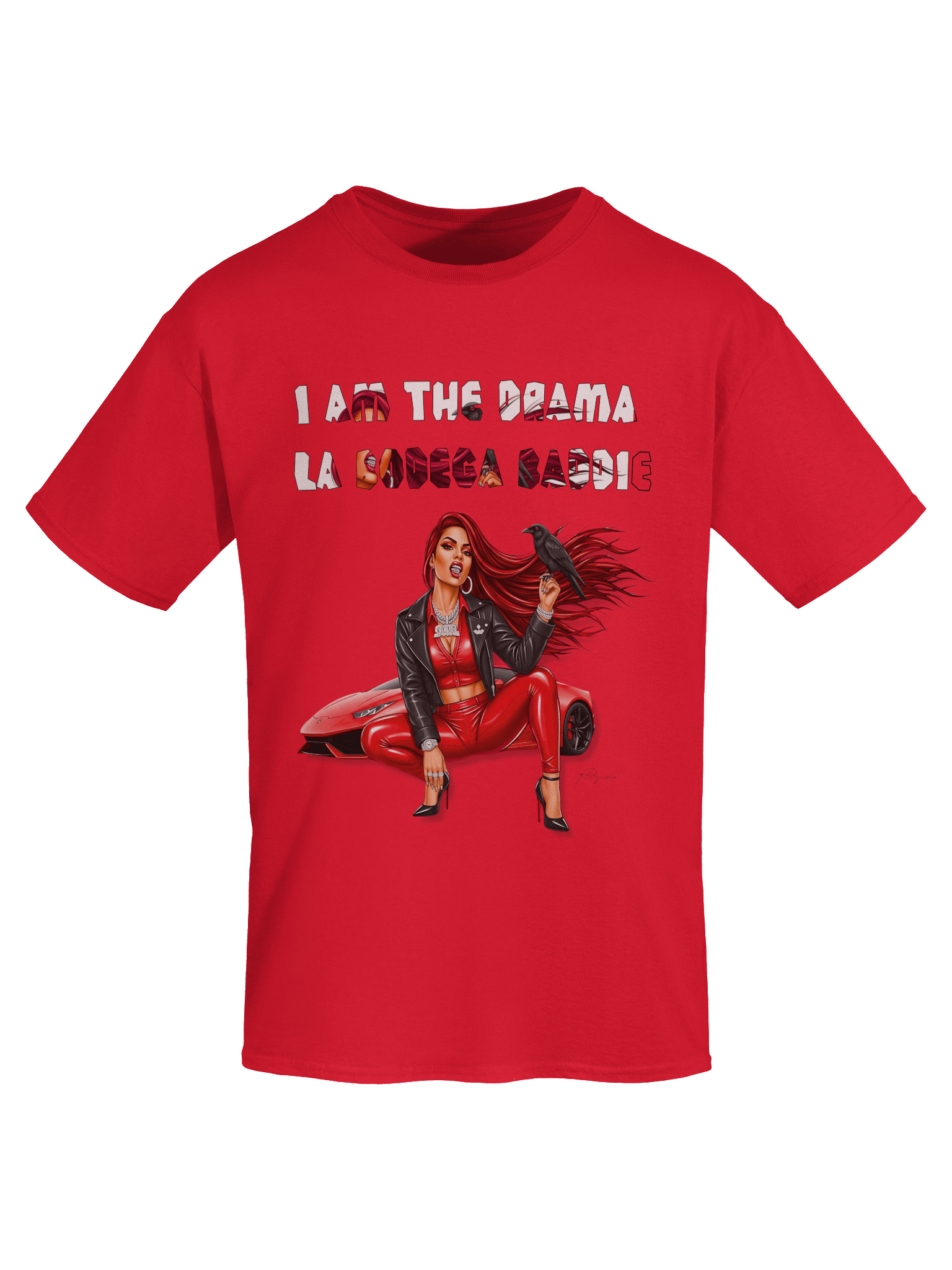 Bodega Baddie Cardi-Inspired Streetwear T-Shirt – Bronx Vibes, Red Lambo, Bold Viral Fashion | Created by Fitzroy Beckford (@fitzroyworld) product image (31)