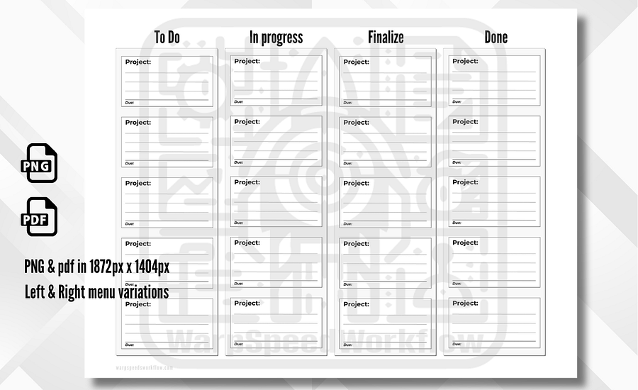 Kanban Template - reMarkable & Supernote product image (1)