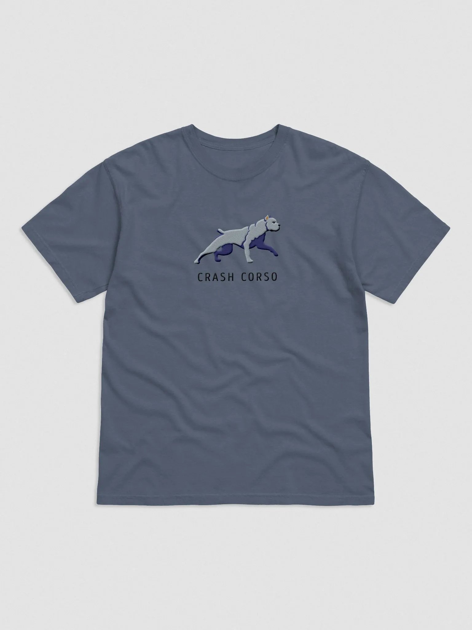 Crash Corso T-Shirt(Embroidered) of a Cane Corso(Blue) product image (4)