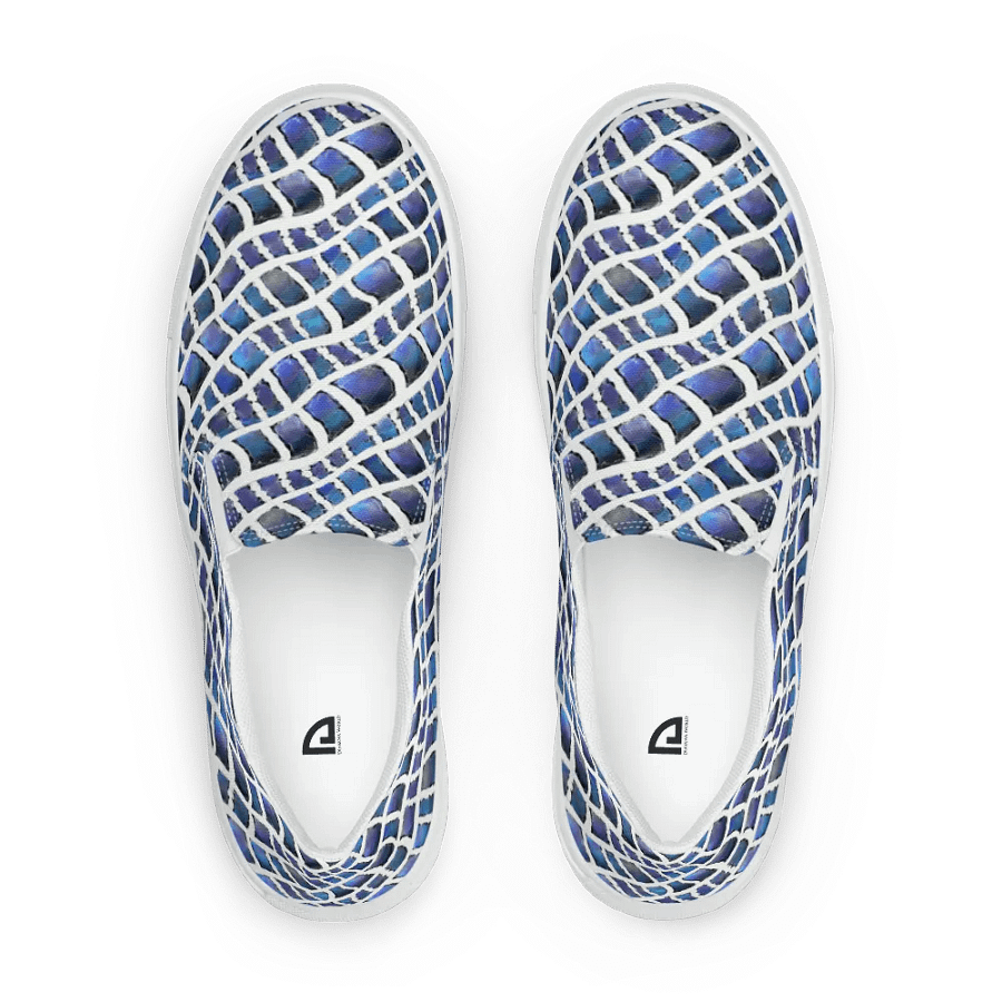 Blue Snake Pattern Woman Canvas Shoes product image (1)