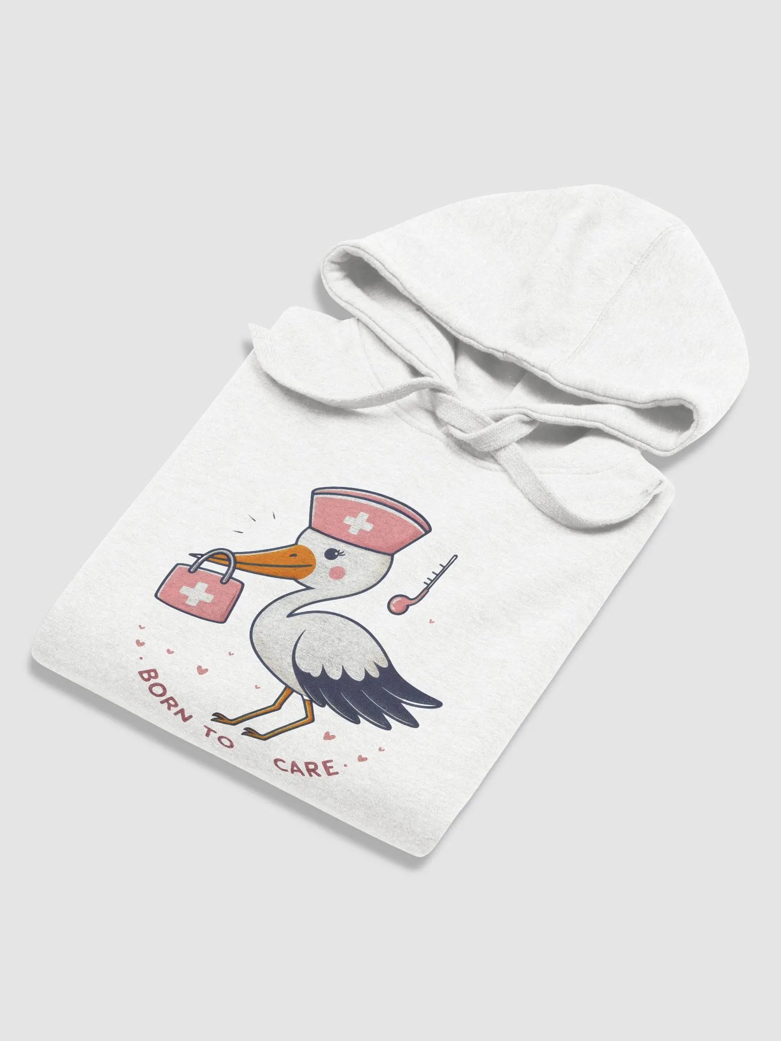 BORN TO CARE Nurse Stork Hoodie product image (70)