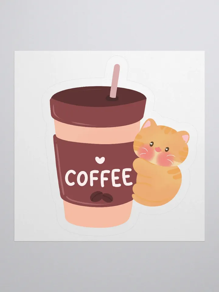 Coffee Love! OrangeCat Vinyl Sticker product image (1)