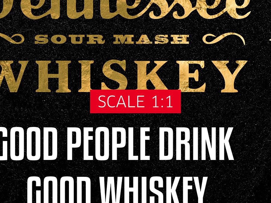 Good people drink good whiskey / Jack Daniel's — Whiskey gold blackboard art deco poster with quote, vintage gold poster product image (4)