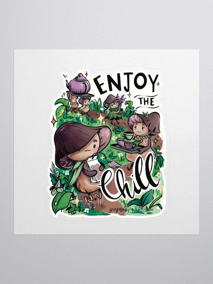 Fungus Parade Sticker - Whimsical Mushroom People for Your Collection product image (1)