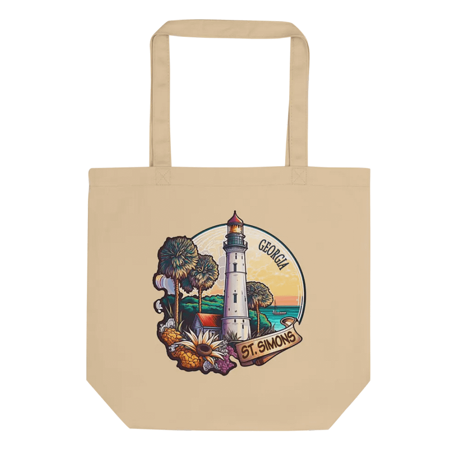 Saint Simons Island Scenic Lighthouse Tote Bag product image (1)
