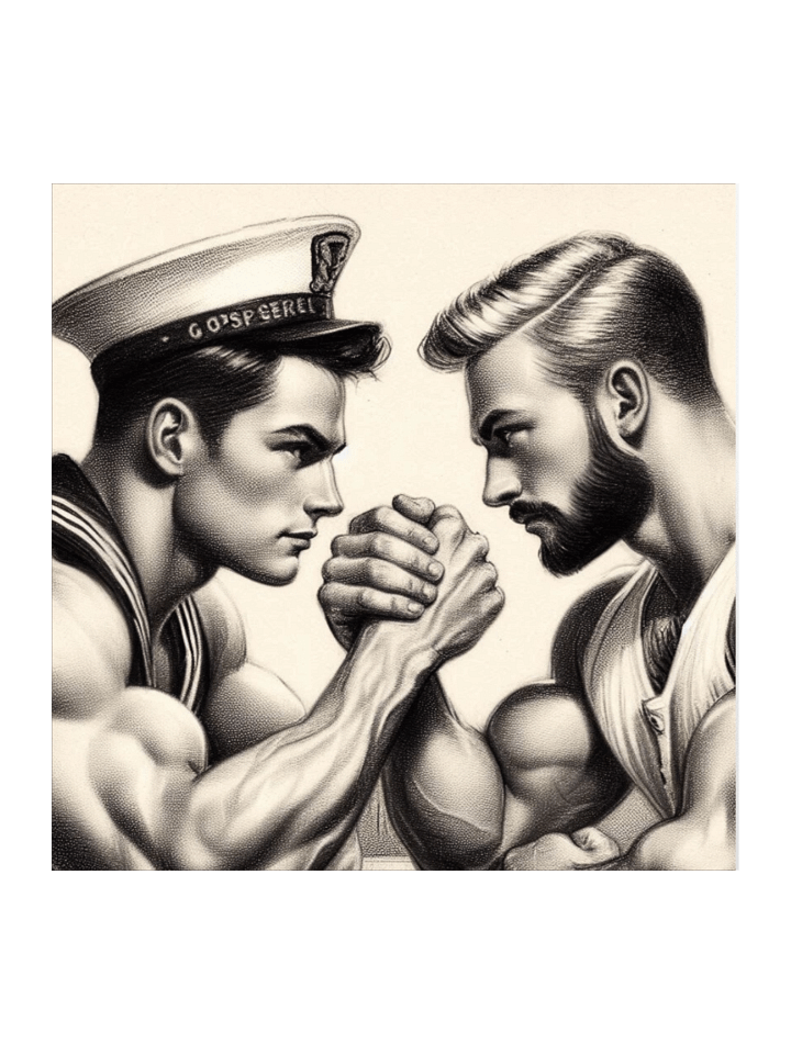 Up Close and Personal: Sailors – Tom of Finland Tribute Gay Pride Graphic Design Sticker product image (1)